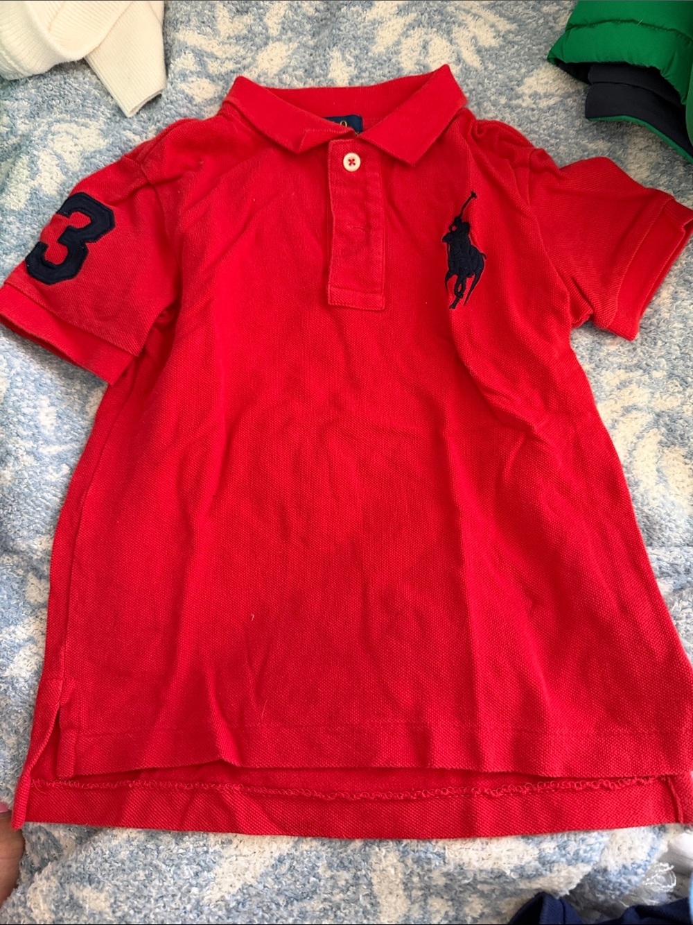 Ralph Lauren Boys Red Polo with Navy Embroidered Pony
